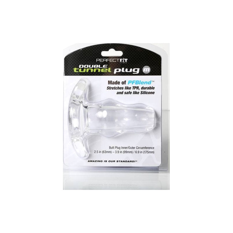 Perfect Fit Tunnel Plug Double, Medium, Black/Clear