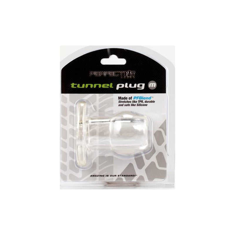 Perfect Fit Tunnel Butt Plug, Medium, Black/Clear
