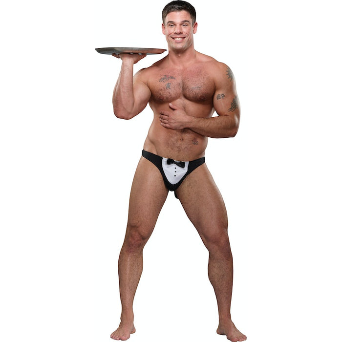 Male Power MaitreD Thong Novelty Underwear One Size, Black
