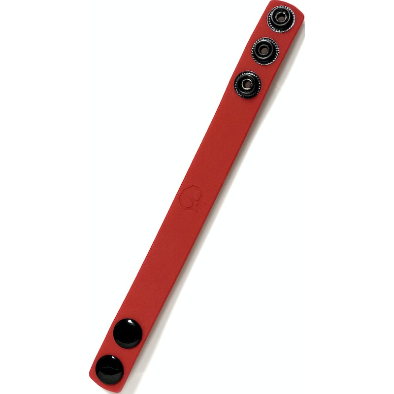 Boneyard Silicone Cock Strap - 3 Snap Ring - Red/Blue/Black
