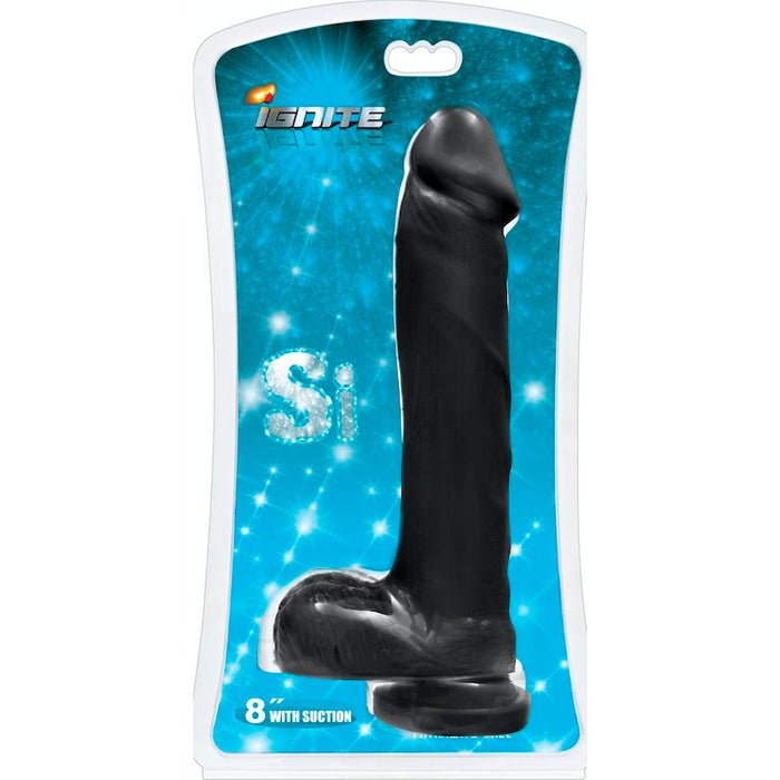 Ignite Cock w/ Balls and Suction Black 8in