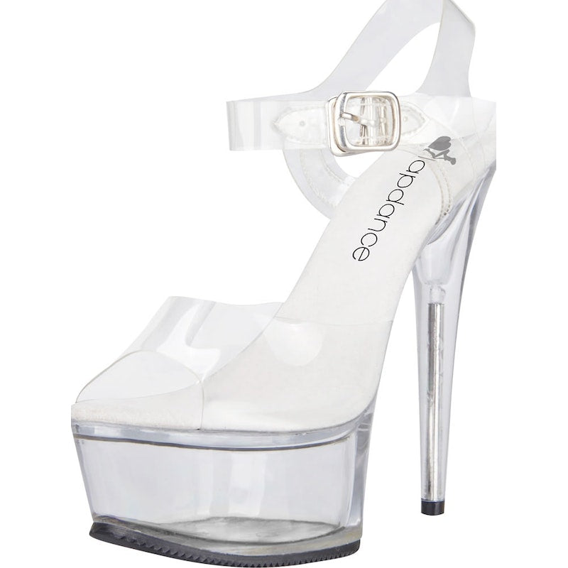 Clear Platform Sandal With Quick Release Strap 6in Hell, Size 8/9/OS