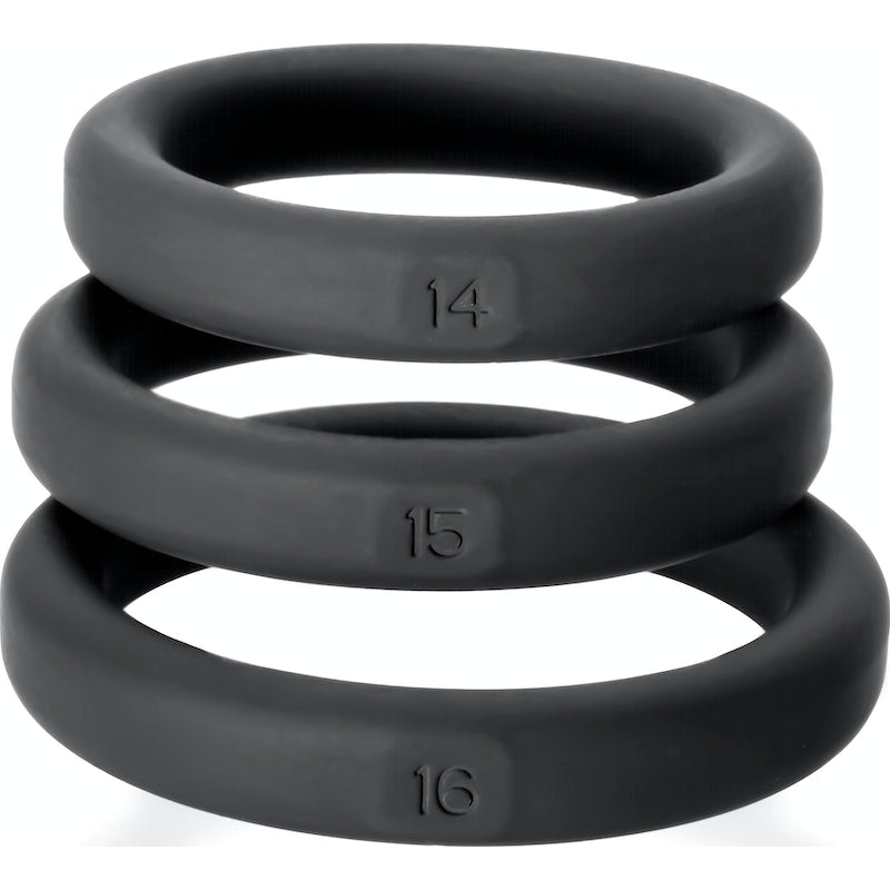 Xact-Fit Silicone Rings Medium 3 Ring Kit, Black