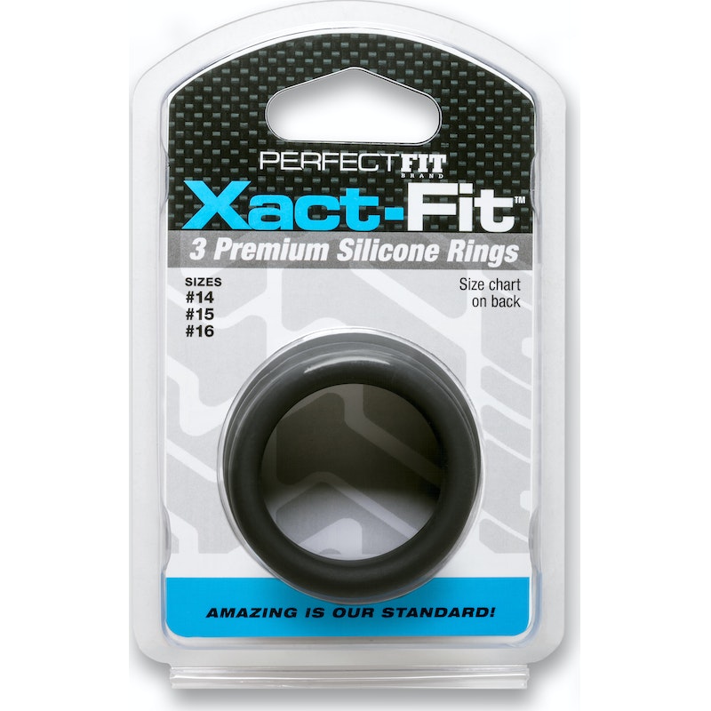 Xact-Fit Silicone Rings Medium 3 Ring Kit, Black