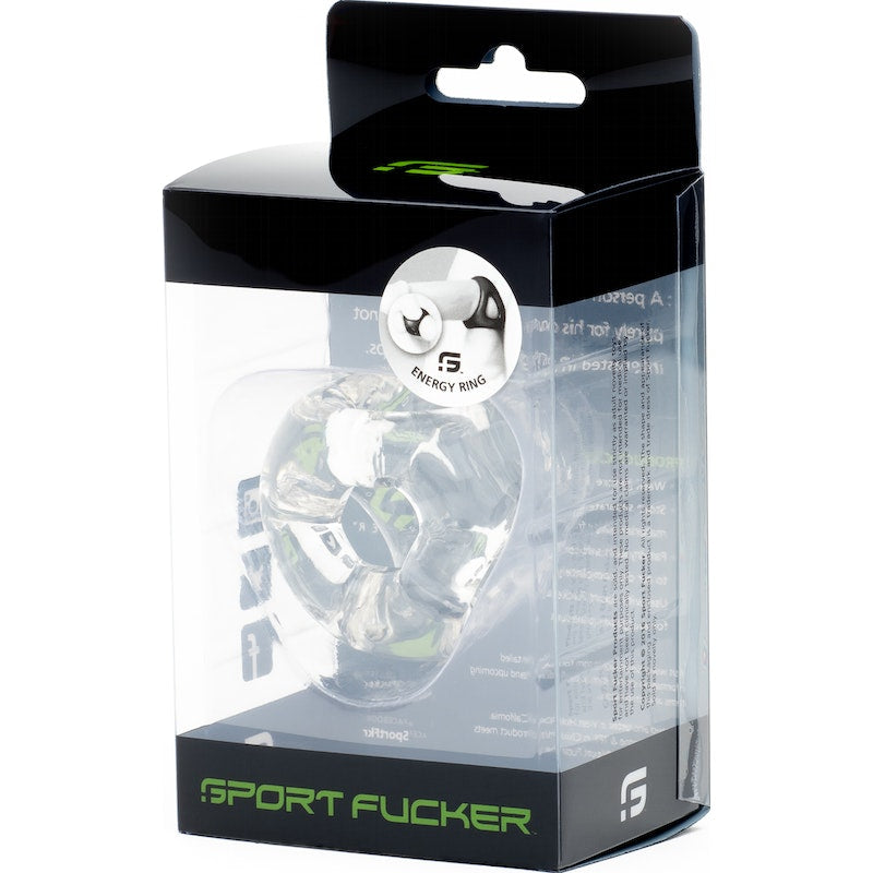 Sport Fucker Energy Ring Cockring, Red/Clear/Black