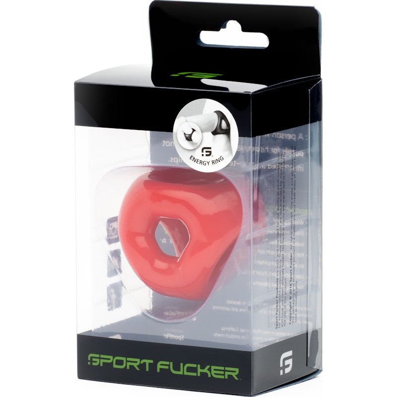 Sport Fucker Energy Ring Cockring, Red/Clear/Black