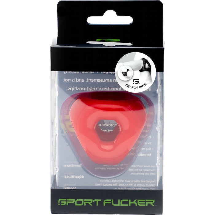 Sport Fucker Energy Ring Cockring, Red/Clear/Black
