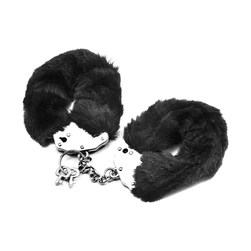 Fetish Pleasure Fluffy Hand Cuffs, Black