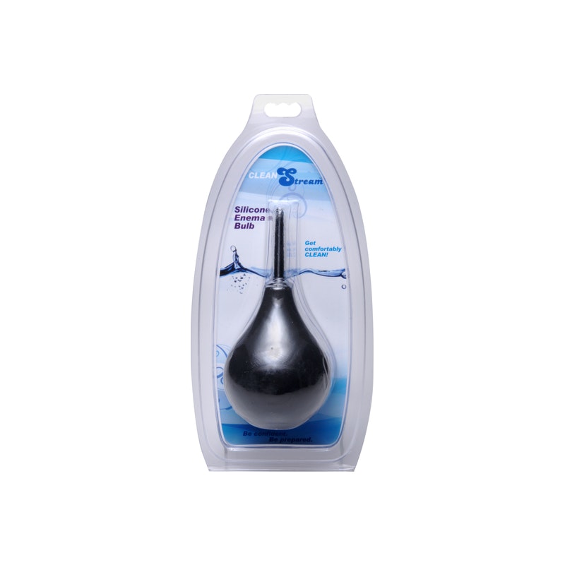 CleanStream Thin Tip Silicone Enema Bulb, Black