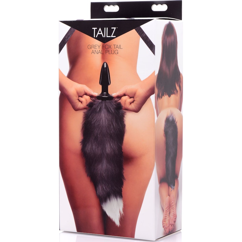 Tailz Fox Tail Anal Plug, 14", Grey