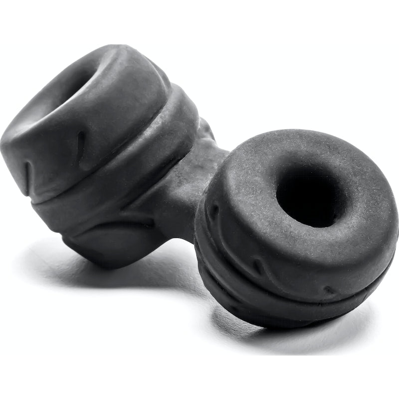 PerfectFit SilaSkin Cock And Ball Cock Ring + Ball Stretcher, Black/Clear/Green