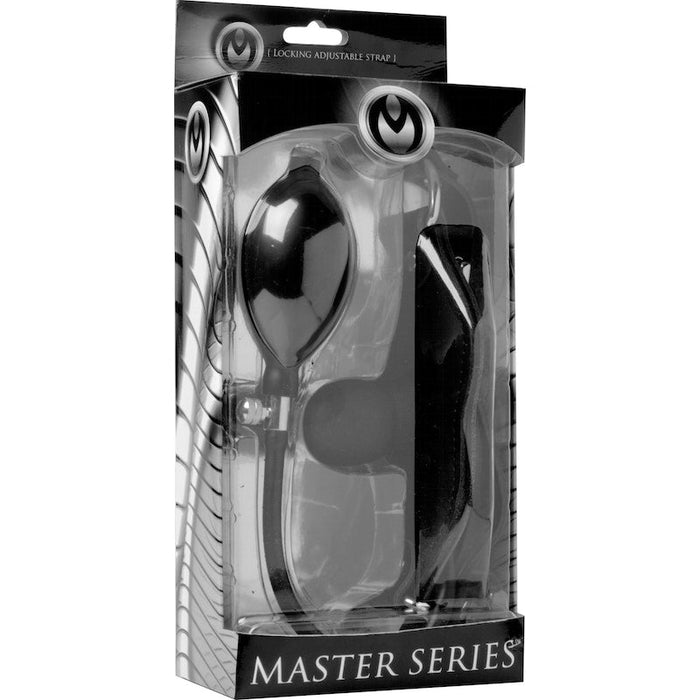 Master Series Silencer Inflatable Locking Gag, Black