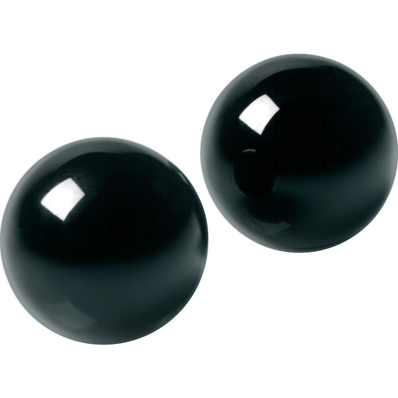 Master Series Jaded Glass Ben Wa Balls, Blac, 30mm