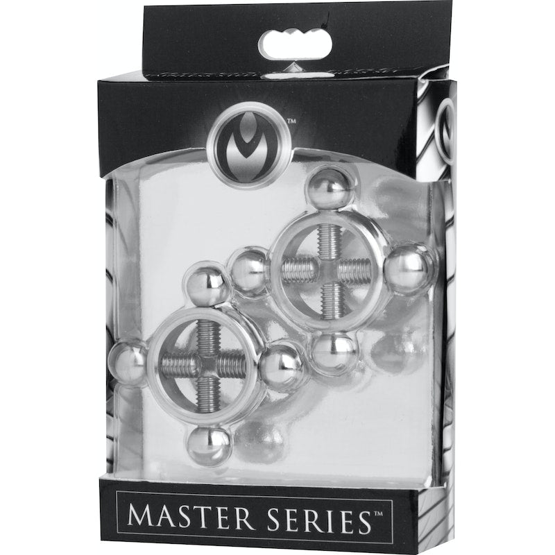 Master Series Rings Of Fire Stainless Steel Nipple Press Set, Silver