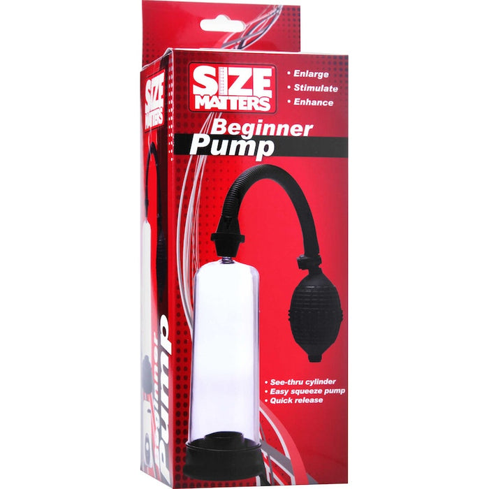 Size Matters Beginner Penis Pump, 8"/20cm, Black/Clear