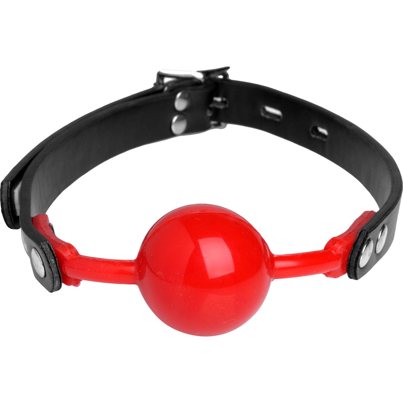 Master Series The Hush Gag Silicone Comfort Ball Gag, Red