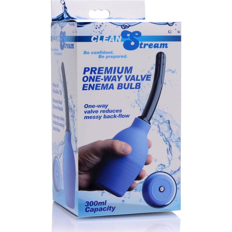 CleanStream Premium One Way Valve Enema Bulb, Blue