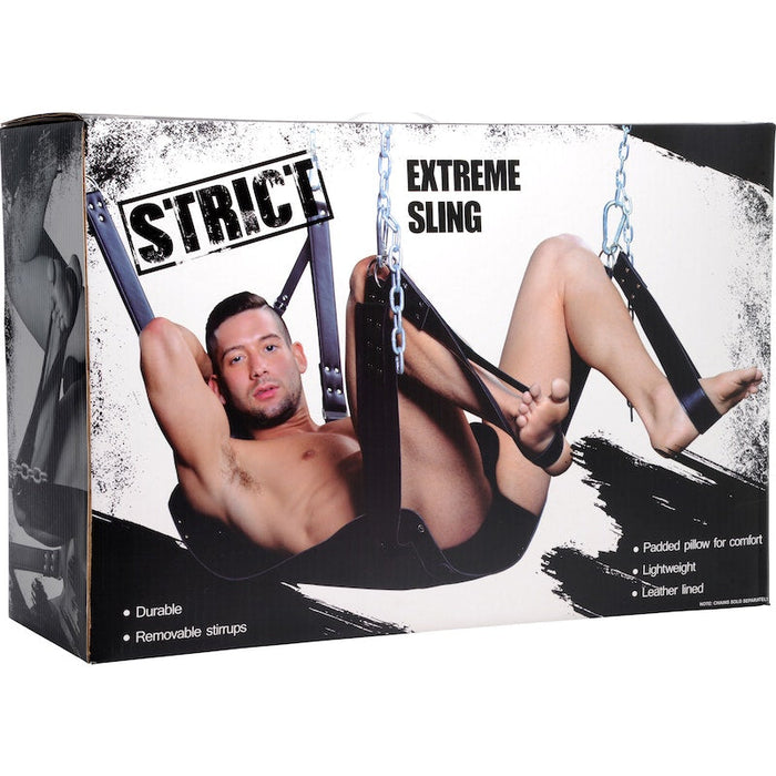Strict Extreme Bondage Sling, Leather, Black