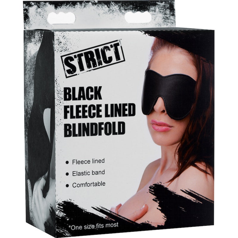 Strict Fleece-Lined Blindfold, Black