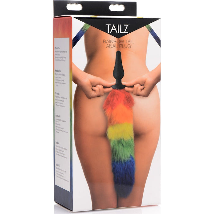 Tailz Rainbow Tail Silicone Butt Plug, 17"