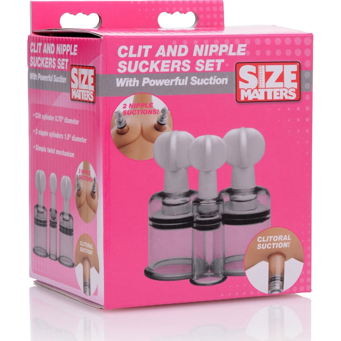 Size Matters Clit And Nipple Suckers Set, Clear
