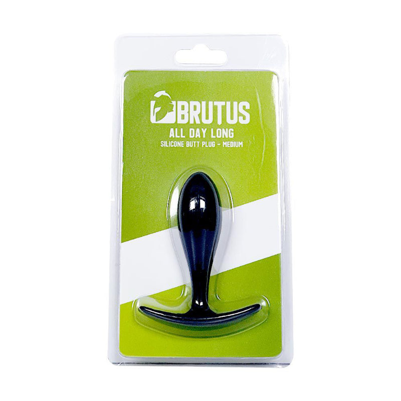 Brutus All Day Long Butt Plug, Black, Medium