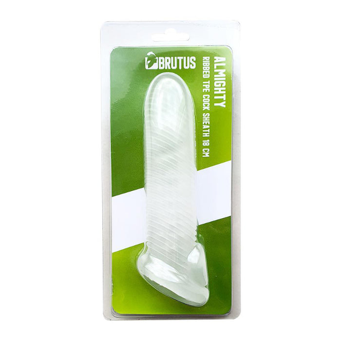 Brutus Almighty Ribbed Cocksheath 18cm Clear