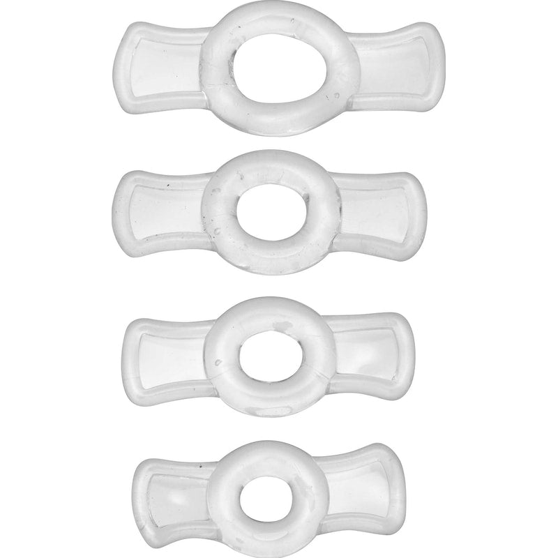Size Matters Endurance 4-Piece Penis Ring Set, Clear