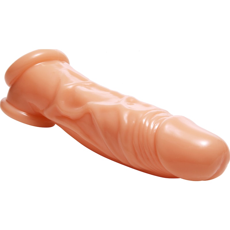 Size Matters Realistic Flesh Penis Enhancer & Ball Stretcher, 8"/20cm, Flesh