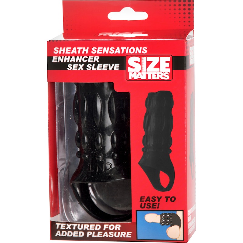 Size Matters Sheath Sensations Enhancer Sex Sleeve 4.5"/11.4cm, Black