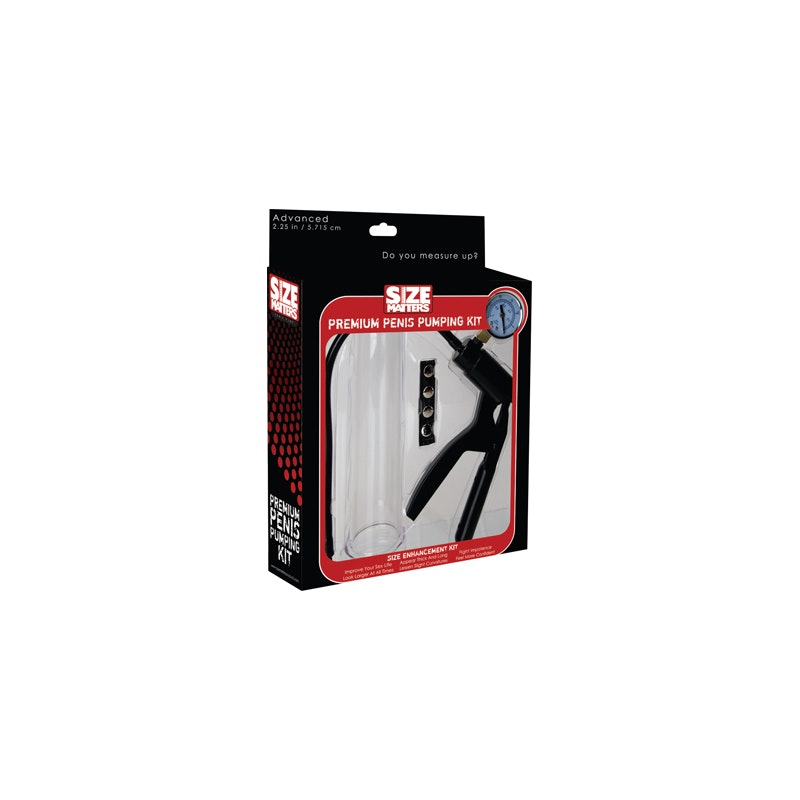 Size Matters Premium Penis Pumping Kit, 2"x 9", Clear