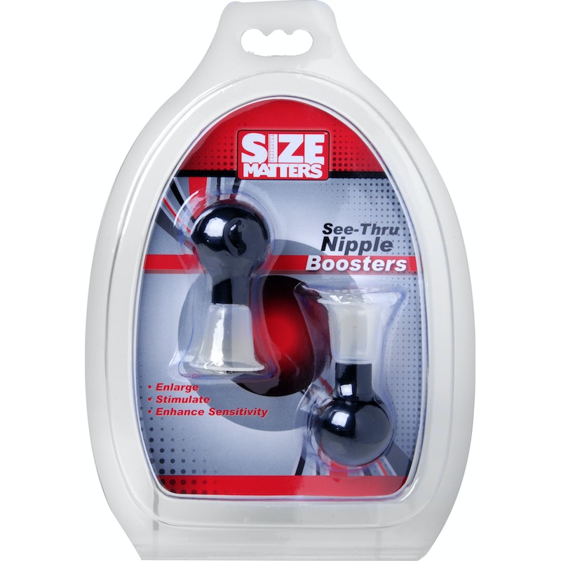Size Matters See Thru Nipple Booster Pumps, Clear/Black
