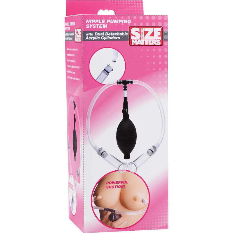 Size Matters Nipple Pumping System with Dual Cylinders, Clear