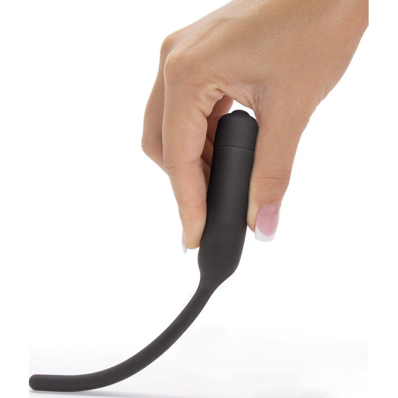 Lovetoy Silicone Vibrating Urethral Dilator, 4.8"/12.2cm, Black