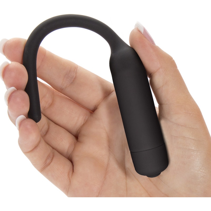 Lovetoy Silicone Vibrating Urethral Dilator, 4.8"/12.2cm, Black