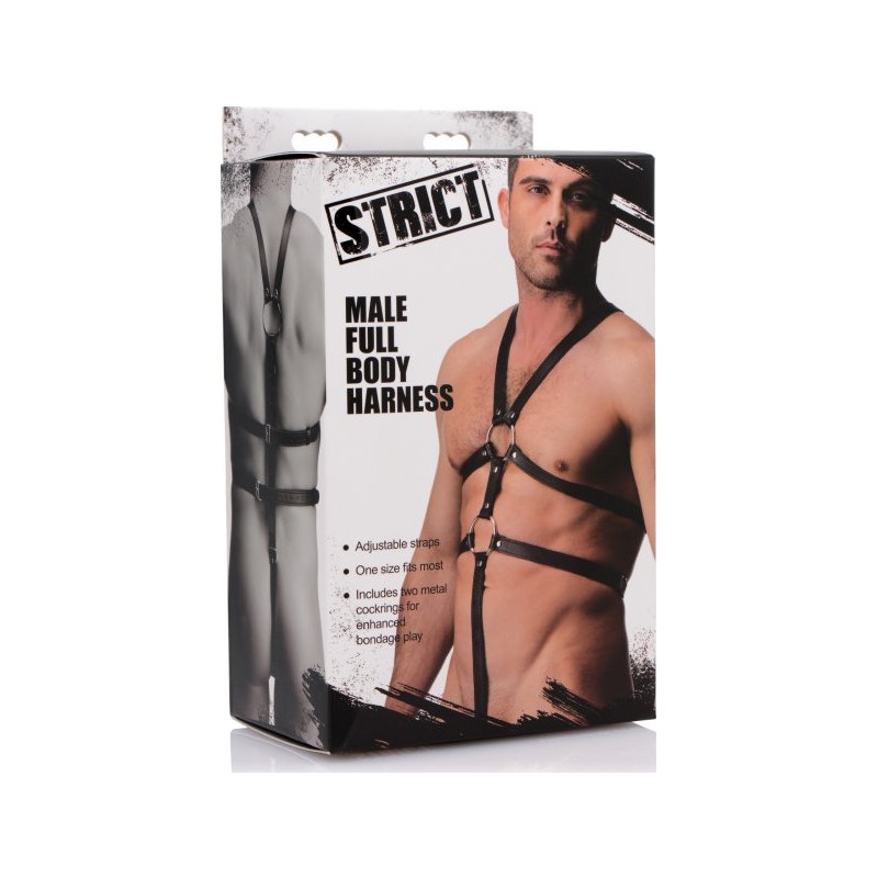 Strict Male Full Body Harness, 54", Black