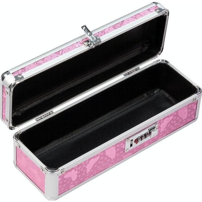 Curious Minds Lockable Medium Vibrator Case, Pink, Black