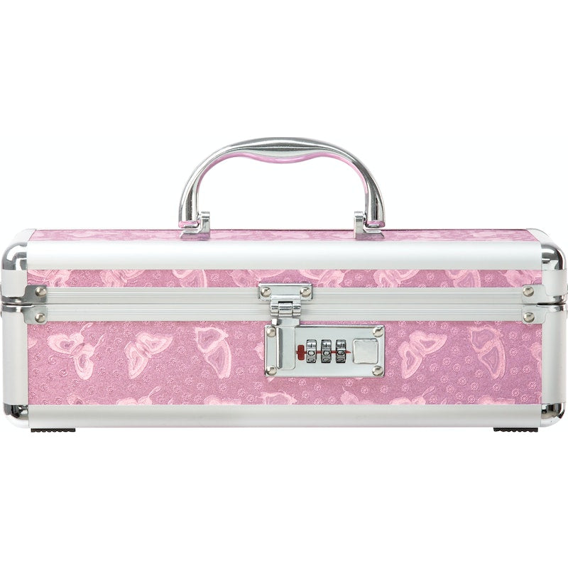 Curious Minds Lockable Medium Vibrator Case, Pink, Black