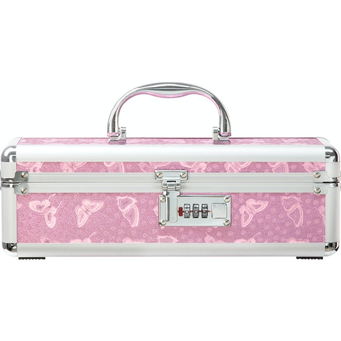 Curious Minds Lockable Medium Vibrator Case, Pink, Black