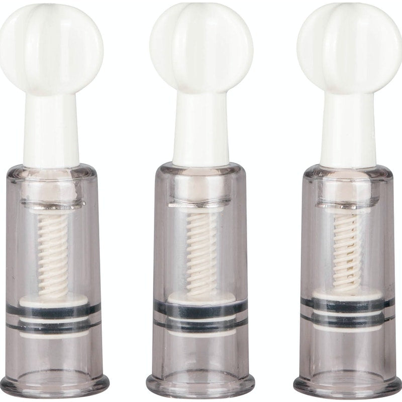 Fetish Collection Nipple and Clit Suckers, 3-pack, Clear