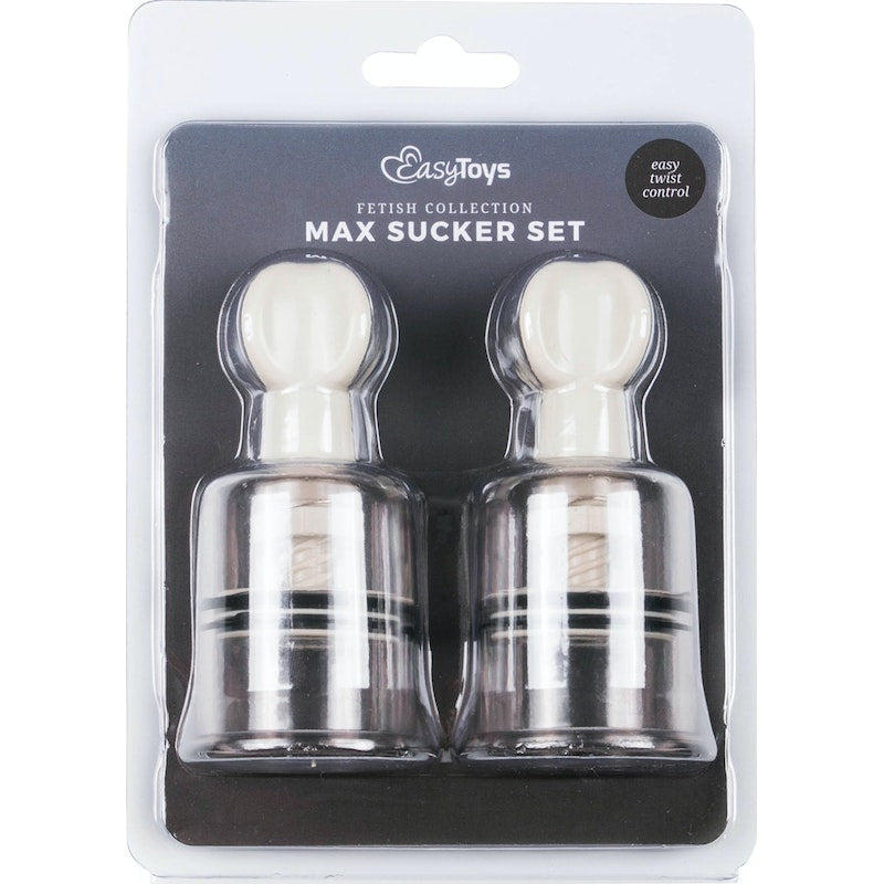 Fetish Collection Nipple and Clit Suckers, Large, 2-pack, Clear