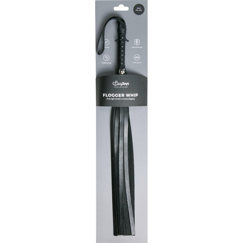Easy Toys Flogger Whip, Leather, Black