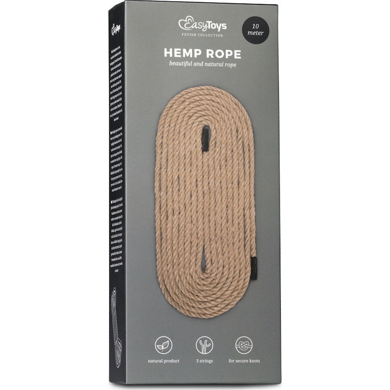 Fetish Collection Hemp Bondage Rope, 10m, Brown