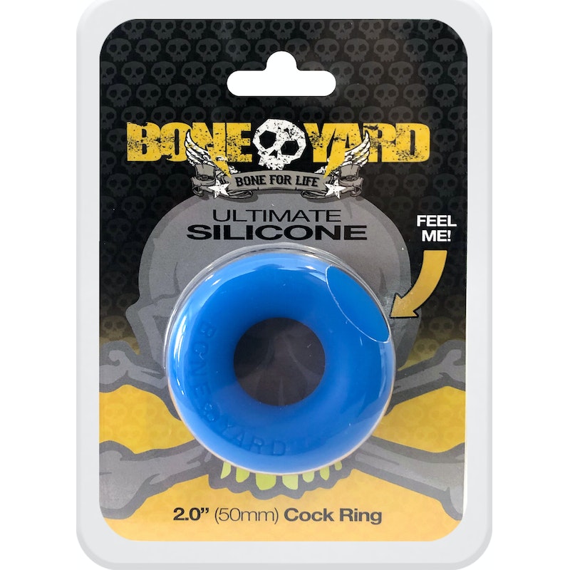 Boneyard Ultimate Silicone Cock Ring, 50mm, Black/Blue/Red/Yellow