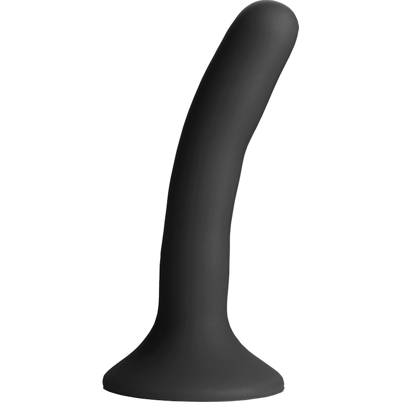 Strap U Pegging Dildo with Harness, 4" insertable, Black