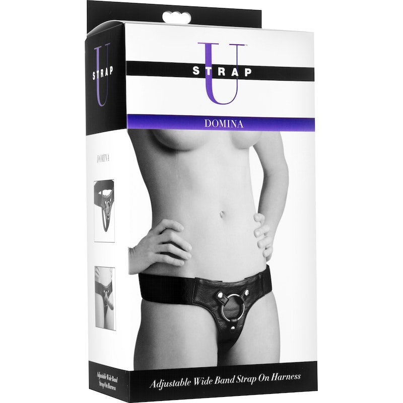 Strap U Domina Wide Band Strap On Harness, Black
