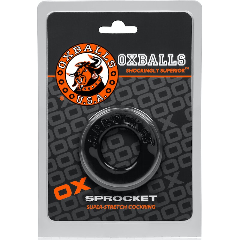 OxBalls Sprocket Cockring, Black/Clear/Blue