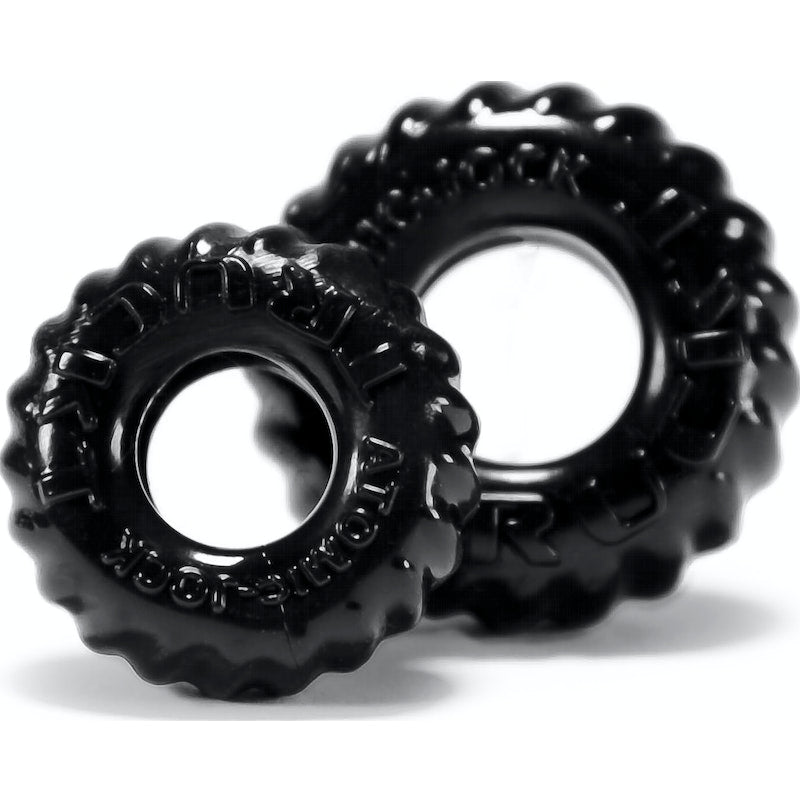 OxBalls Truckt Cockring, 2-pack, Black/Clear