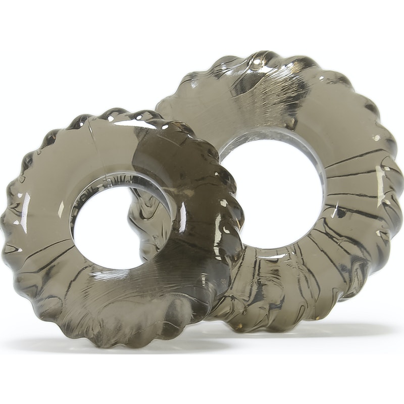 OxBalls Truckt Cockring, 2-pack, Black/Clear