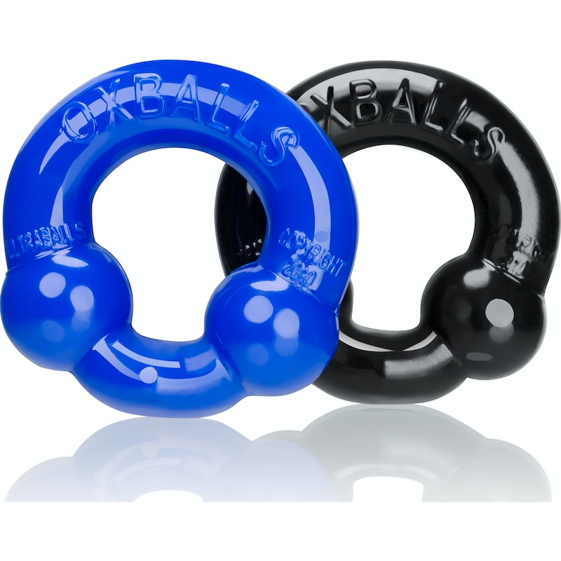 Ultraballs 2 Pack Cockring Black And Police Blue